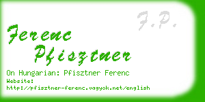 ferenc pfisztner business card